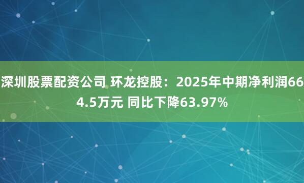 深圳股票配资公司 环龙控股：2025年中期净利润664.5万元 同比下降63.97%